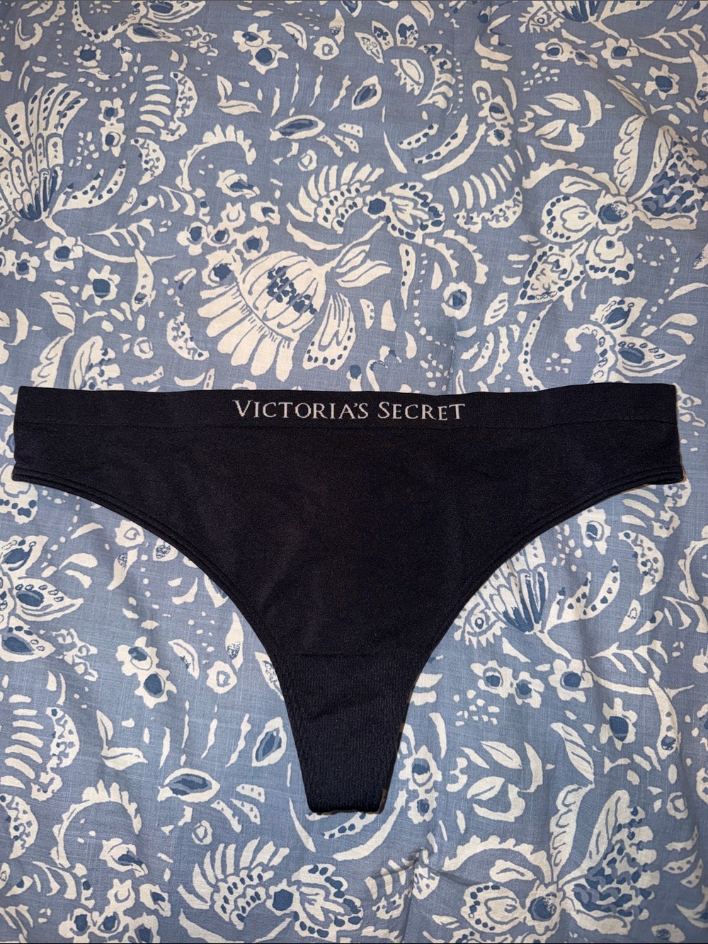 Victoria's Secret Black Logo Thong